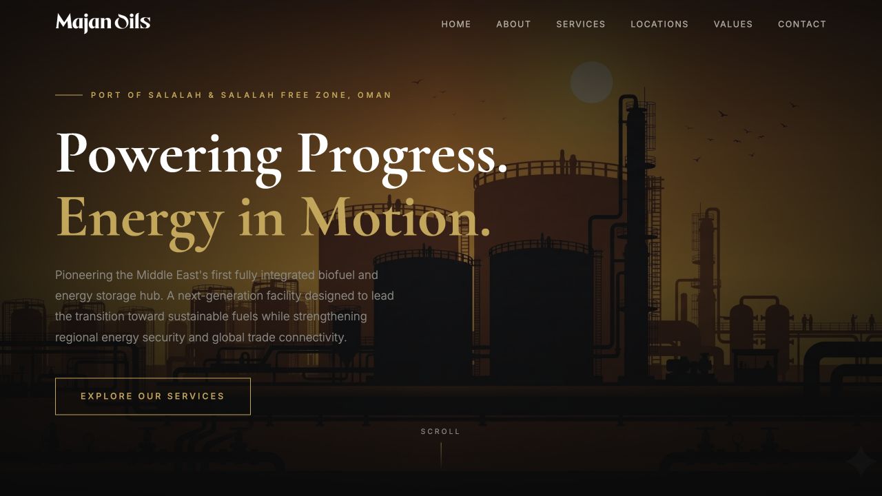 Majan Oils website preview